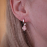 Dråpe ørepynt pink opal